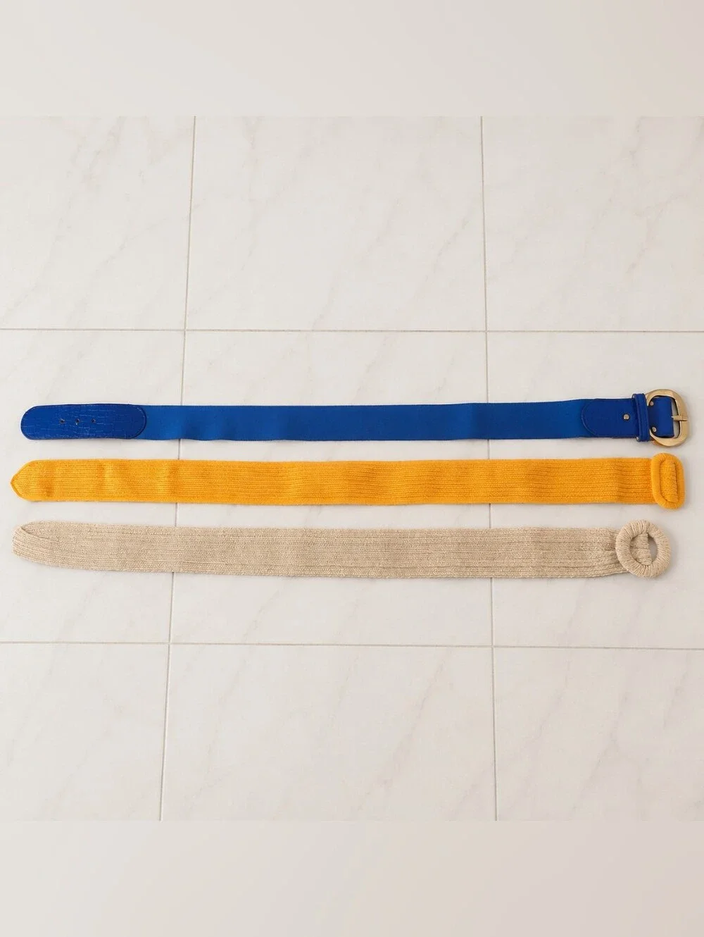 Retro Y2K Woven Belt Set of 3 Colour Pop Statement Buckle Belts